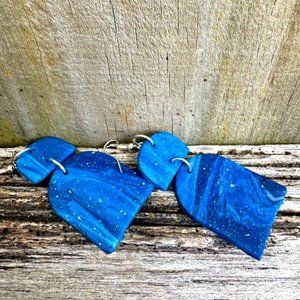 Marble Design Earrings -Light weight statement Hand made Glittery Gorgeous